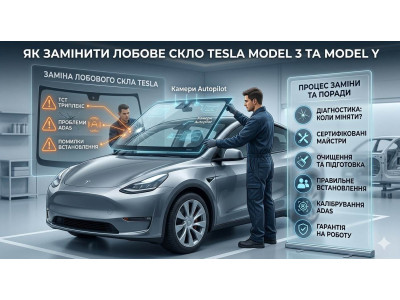 Як замінити лобове скло Tesla Model 3 та Model Y: що потрібно знати