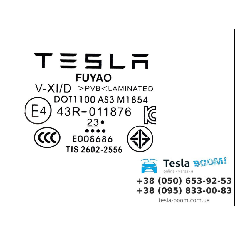 Скло двері задньої LH Tesla Model Y 22-23